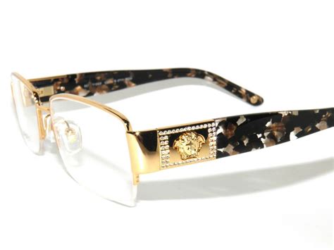 versace eyeglasses mens gold|More.